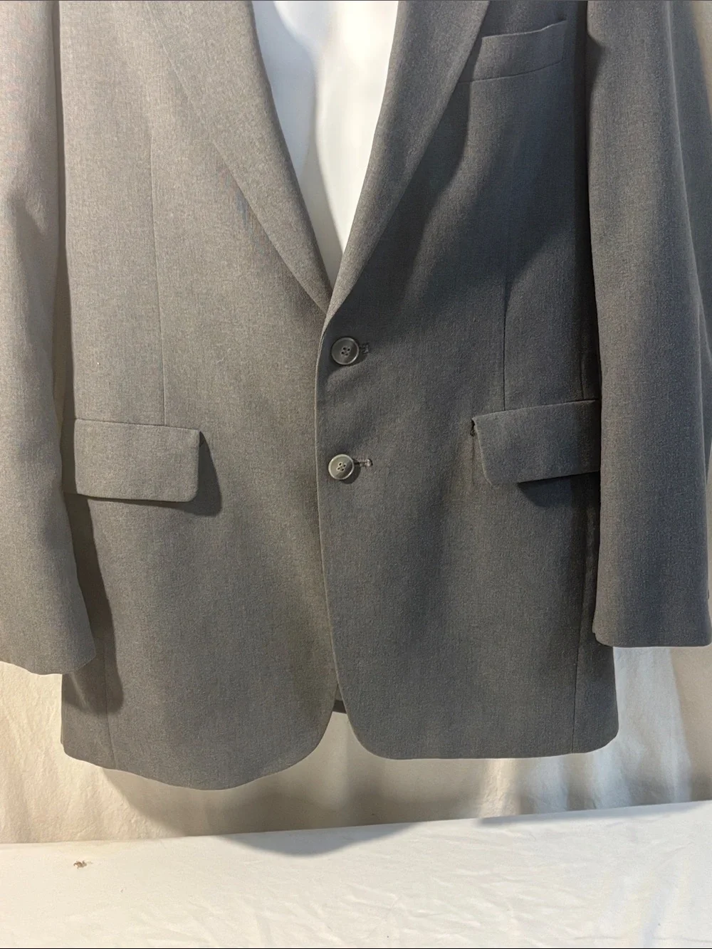 Classic Men's Gray Two-Button Blazer sport coat preppy pockets lined office J1